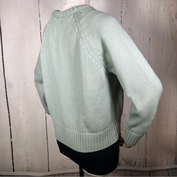 Desert Dreamer Cameo Face Outline Sage Knit Pullover Cropped Sweater SMALL EUC - Picture 7 of 16